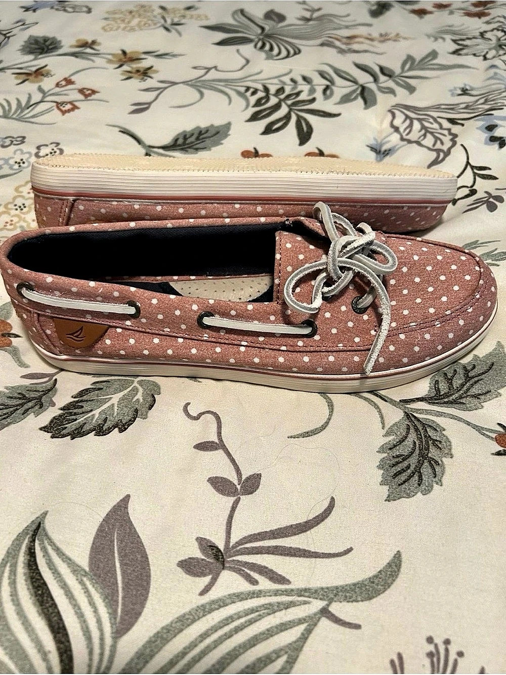 Sperry Top-Sider Pink Polka Dot Canvas Boat Shoes